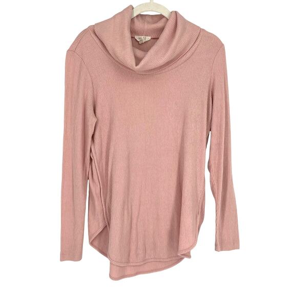 LOFT Outlet Lounge Pink Cowlneck Sweater Small - Picture 9 of 9